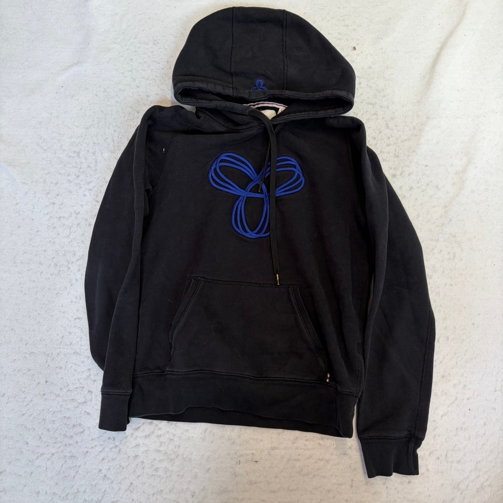 Tna Hoodie Womens Large Black Blue Embroidered Logo Pullover